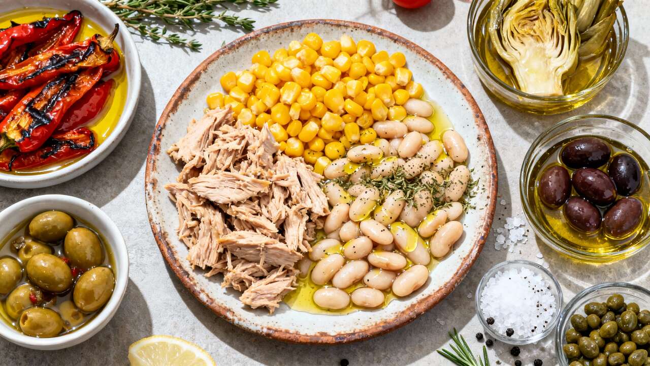 Insalata con pesce: piatto unico veloce in 5 minuti